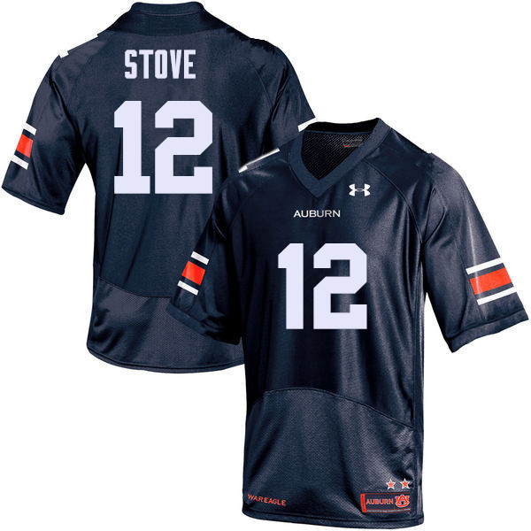 Men's Auburn Tigers #12 Eli Stove Navy College Stitched Football Jersey